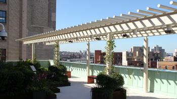 The rooftop terrace at the Richard B. Fisher Building