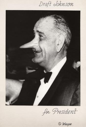 Weegee (Arthur Fellig) (American 1899–1968). Draft Johnson for President