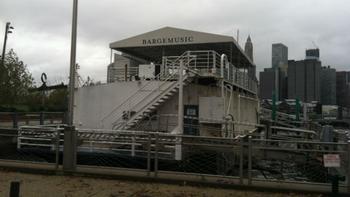 The front entrance to Bargemusic