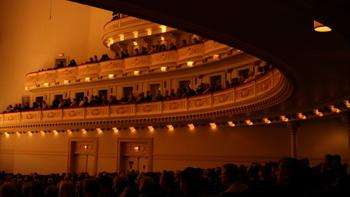 The Carnegie Hall audience for Orpheus Chamber Orchestra's Spring for Music program on Friday, May 6.