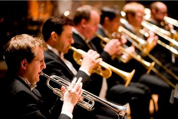 Brass players from the Oregon Symphony
