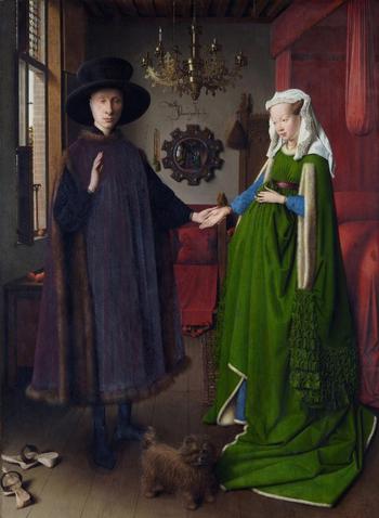 Van Eyck's The Arnolfini Wedding, 1434, oil on wood panel