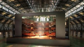 Here's what the Stratford-upon-Avon theatre might look like after it's constructed in the armory’s Wade Thompson Drill Hall.