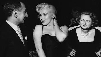 Leonard Lyons and his wife with Marilyn Monroe, circa 1955.  This may have been a posed shot, since my mother adored Marilyn Monroe, but it depicts the sentiments of every man everywhere.