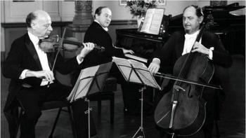 Greenhouse performing with The Beaux Arts Trio in the early 1980s