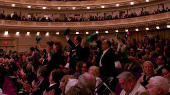 Nashville Symphony fans show their support as the orchestra takes the stage.