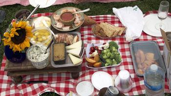 One of the more elaborate picnic spreads.