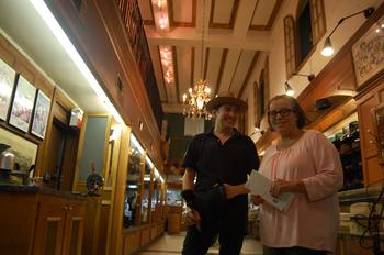 Ida O'Toole, owner of J.J. Hat Center, with one of her salesmen, Kevin Gerber