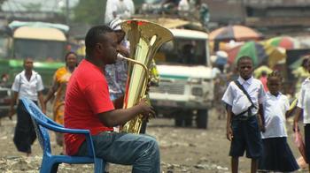 Tuba player Papy Nkituzeyi 