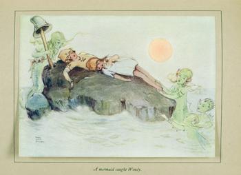Mabel Lucie Attwell, Peter Pan and Wendy, 1921. Peter and Wendy on Marooners' Rock. (Lucie Attwell Ltd. Courtesy of Vicki Thomas Associates) Mabel Lucie Attwell, Peter Pan and Wendy, 1921. Peter and Wendy on Marooners' Rock. (Lucie Attwell Ltd. Courtesy of Vicki Thomas Associates)