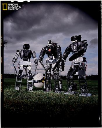 With no human coach at the controls, Virginia Tech's robot soccer team dribbled, passed, and scored its way into the 2010 RoboCup "kid-size" semifinal in Singapore.