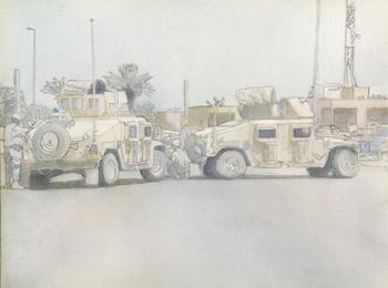 Pierce's watercolor of Wilkens' photo.
