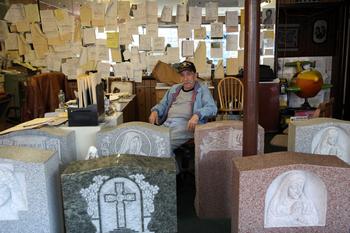 Anthony "Brush" Brucella, who comes to visit Grande Monuments every day.