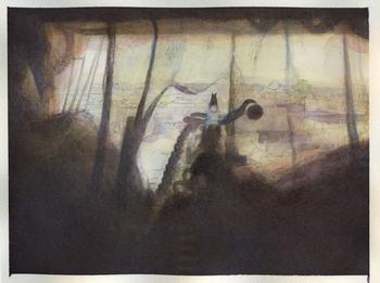 Pierce's watercolor of the work.