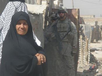 A shot of an Iraqi woman Wilkens and his squad came upon on a daily patrol.