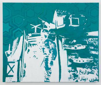 Pierce also painted an acrylic work from the photo.