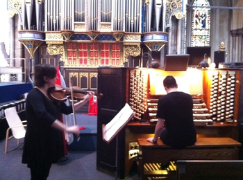 Nadia Sirota and Nico Muhly in Westminster Abbey