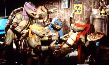 "Did somebody say pizza?" Steve Barron directed "Teenage Mutant Ninja Turtles" in 1990, which starred real people in mutant turtle costumes.