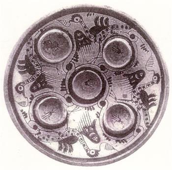 Anonymous (Teruel) - "Plato Seder (Seder Plate)" (15th century, Ceramic: tin, copper and magnese glaze)