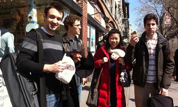 The Escher Quartet emerges onto Broadway, baked goods in hand
