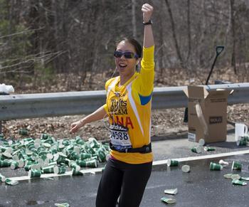 A member of the Tufts marathon team.