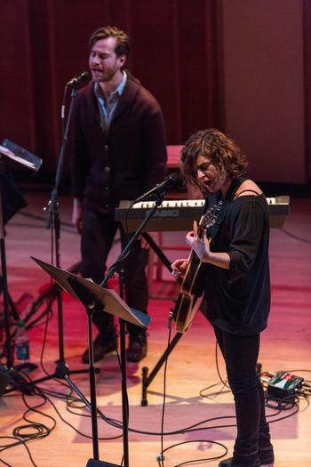 Mirah and Susie Ibarra perform March 1 at the 2014 Ecstatic Music Festival