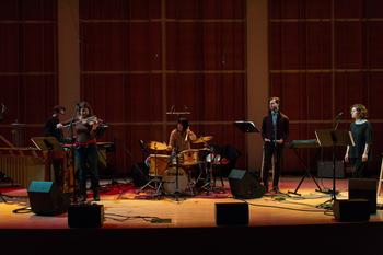 Mirah and Susie Ibarra perform March 1 at the 2014 Ecstatic Music Festival