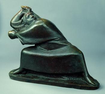 Ernst Barlach (1870-1937). The Beserker, 1910. Bronze, 21 ½ x 28 7/8 x 10 3/8 in. (54.5 x 73.4 x 26.4 cm).