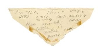 Poem written by Emily Dickinson on an envelope scrap.