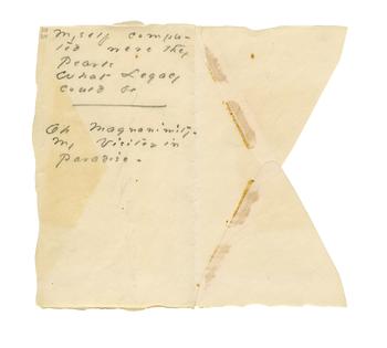 Poem written by Emily Dickinson on an envelope scrap.