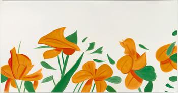 Alex Katz, Flowers, Oil on linen (2011)