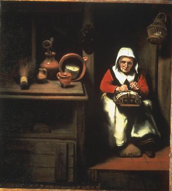 Nicolaes Maes. The Old Lacemaker, c. 1655. 