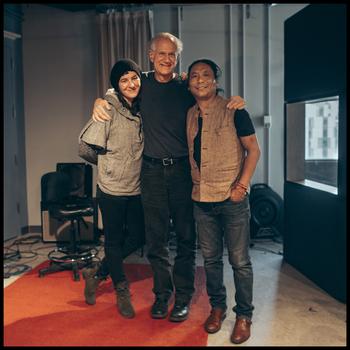 Jesse Paris Smith, David Garland, and Tenzin Choegyal in the WNYC studio