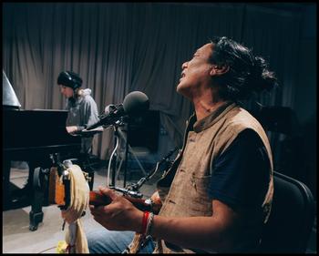 Jesse Paris Smith and Tenzin Choegyal in the WNYC studio