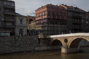 The Latin Bridge where the assassination of ArchDuke Ferdinand took place on June 28th 1914.