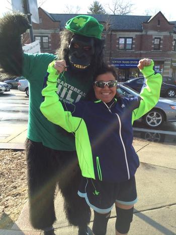 Joanne Pomodoro with Heartbreak Bill of the Heartbreak Hill Running Company.