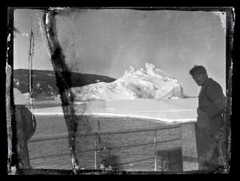  Ross Sea Party member Alexander Stevens, Shackleton’s Chief Scientist, standing on-board the Aurora.