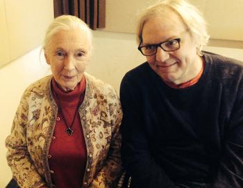 Dr. Jane Goodall with Takeaway Host John Hockenberry.