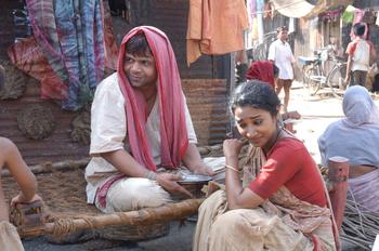 Rajpal Yadav and Tannishtha Chatterjee shooting for the film.