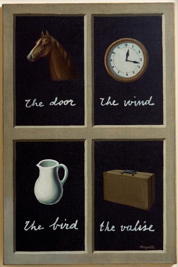 René Magritte (Belgian, 1898–1967). La clef des songes (The Interpretation of Dreams). 1935.