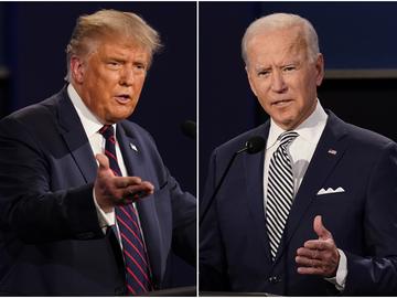 A split screen picture of President Donald Trump and former Vice President Joe Biden