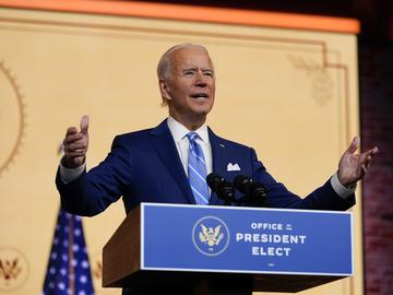 President-elect Joe Biden speaks Wednesday, Nov. 25, 2020, in Wilmington, Del.