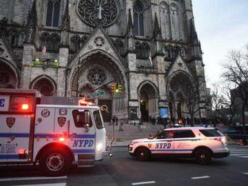 Police cars outside of St. John the Divine in Morningside Heights