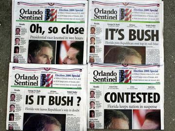 The Orlando Sentinel put out four election editions on Wednesday Nov. 8, 2000. 