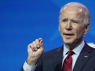 President-elect Joe Biden speaks during an event at The Queen theater in Wilmington, Del., Tuesday, Dec. 8, 2020, to announce his health care team. 