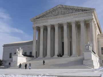 Tourists visit the Supreme Court, Jan., 2022, in Washington. 
