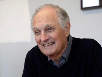 In this April 26, 2013 file photo, actor and sometimes science professor Alan Alda speaks during an interview on the campus of Stony Brook University, on New York's Long Island.