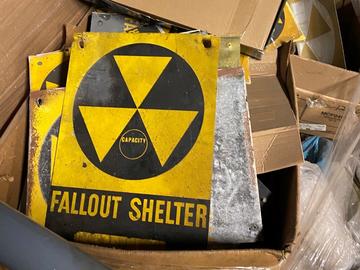 One of the fallout shelter signs the city's Department of Education removed in 2017.