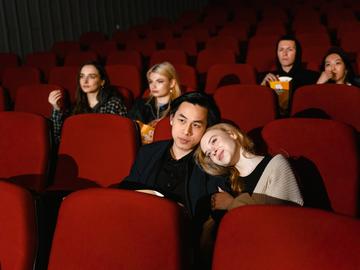 Couple watching a movie