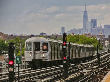 This Wednesday June 21, 2017 file photo shows a Metropolitan Transportation Authority (MTA) subway train above ground in the Brooklyn borough of New York.